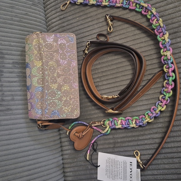 Coach Crystal Rainbow Signature Tabby Shoulder/Crossbody Bag - Picture 12 of 16